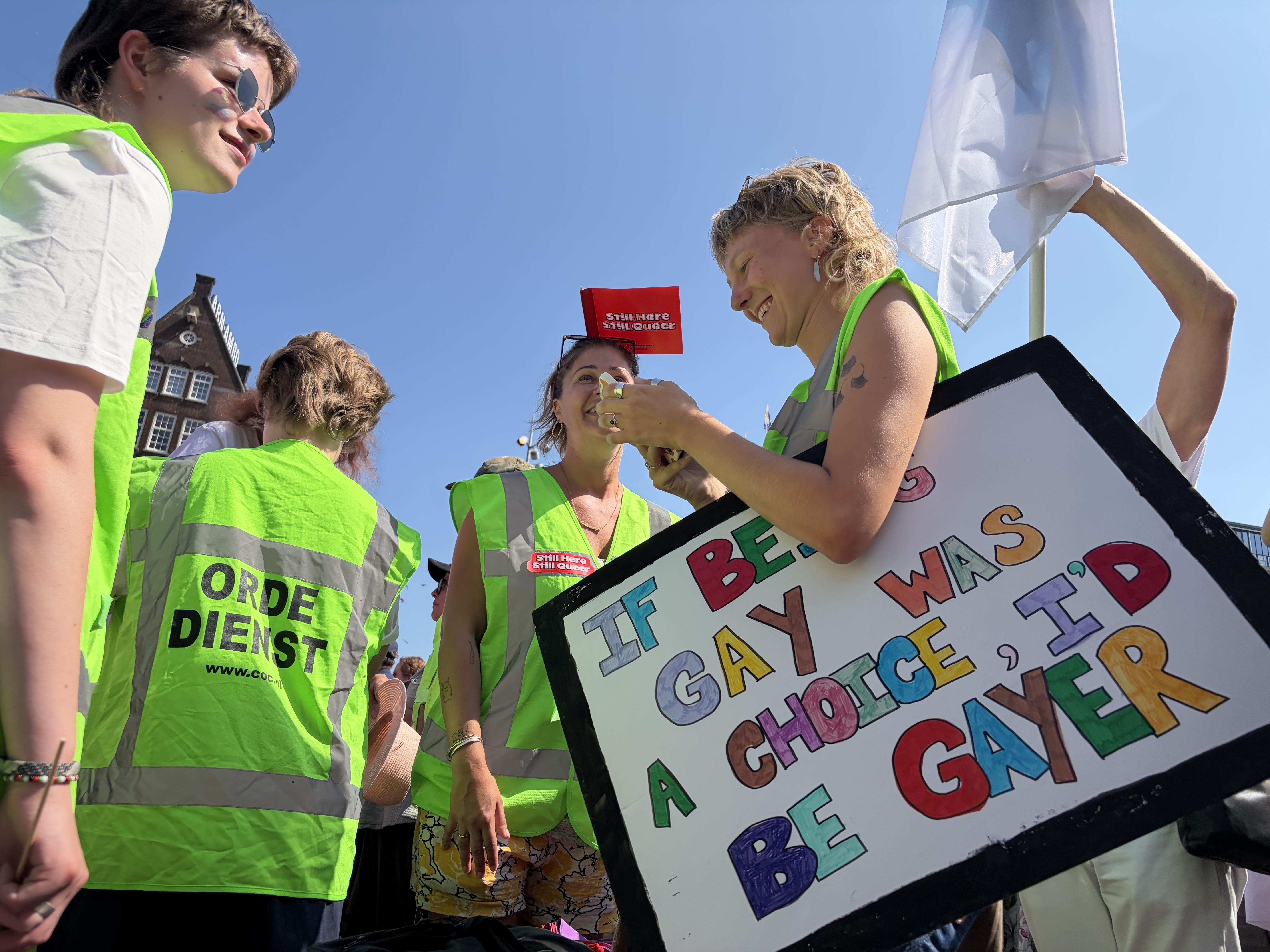 signs and flags in Dams Square Amsterdam
If Being Gay was a choice id be gayer